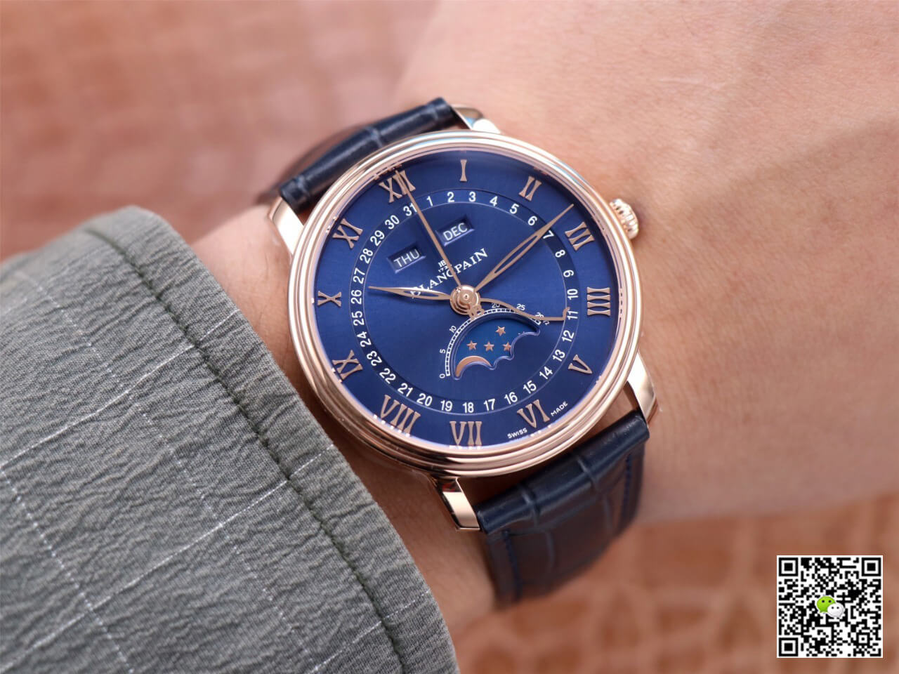 Replica Blancpain Villeret 6654-3640-55 1:1 Best Edition OM Factory V3 Rose Gold