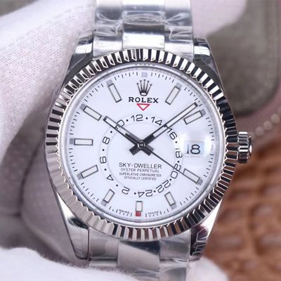 Replica R01ex Sky Dweller M326934-0001 1:1 Best Edition Noob Factory White Dial Swiss ETA9001