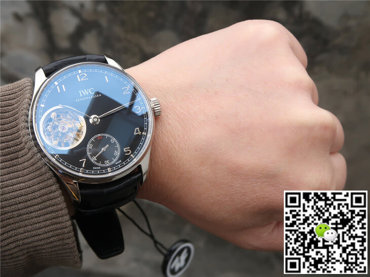 Replica IWC Portuguese Tourbillon 1:1 Best Edition ZF Factory Black Dial