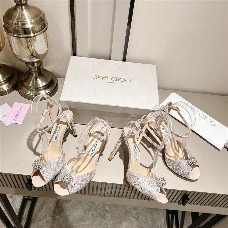 J1m*y Ch00 Buckle Heeled Sandals