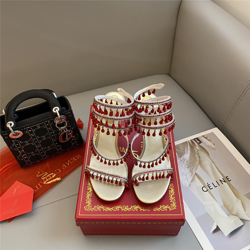 Rene Caovilla Classic Snake Wrap Sandals
