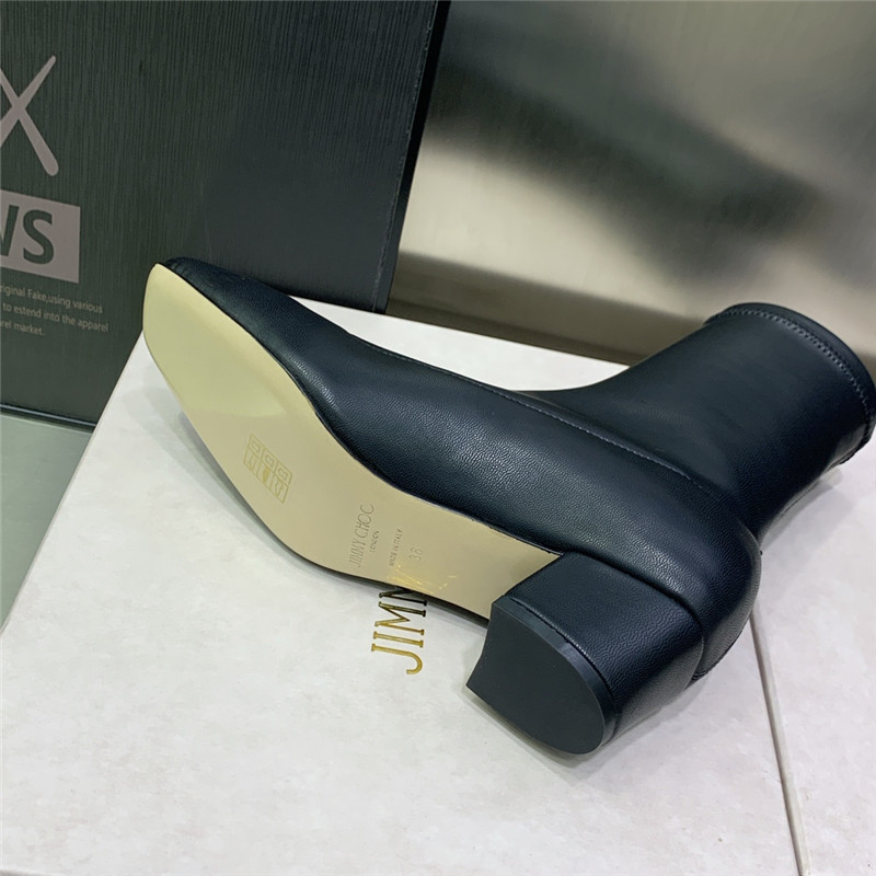 J1m*y Ch00 logo block heel square toe ankle boots