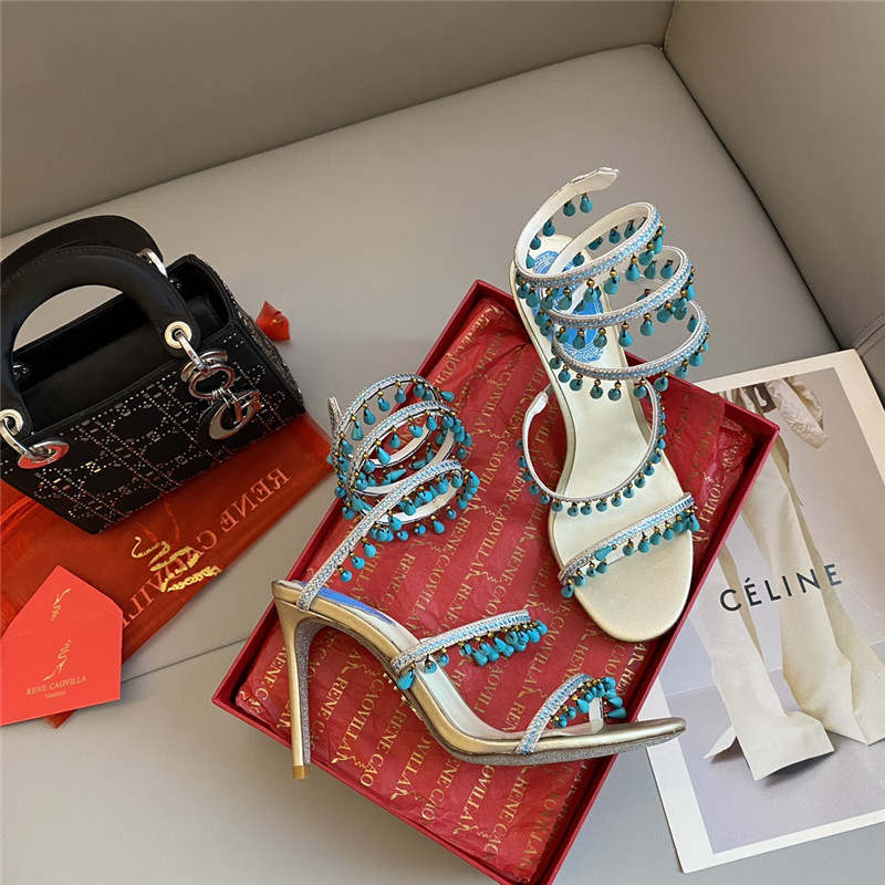 Rene Caovilla Dupe Classic snake wrap sandals