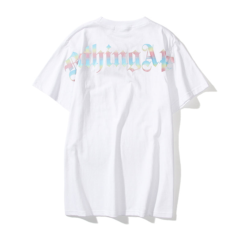 Bape Shark Colorful Reflective College Cotton T Shirt 9038