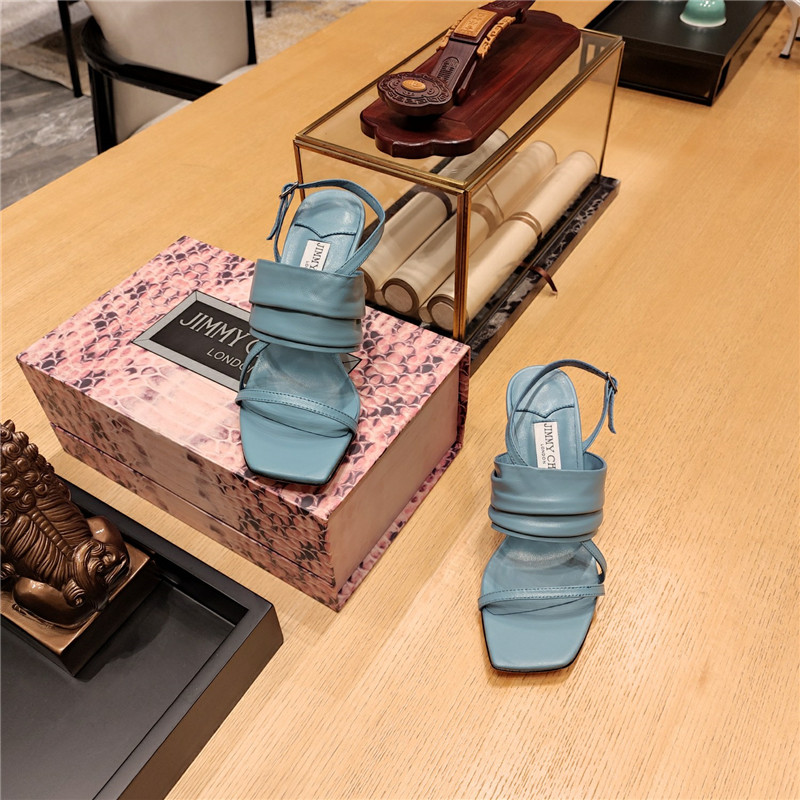 J1m*y Ch00 High Heel Square Toe Sandals