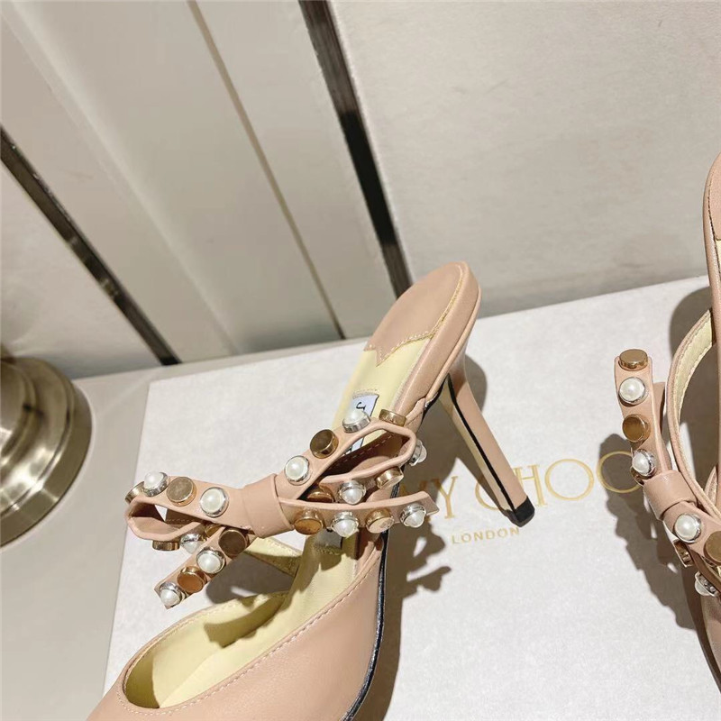 J1m*y Ch00 bow heels dupe Bow High Heel Sandals Slippers