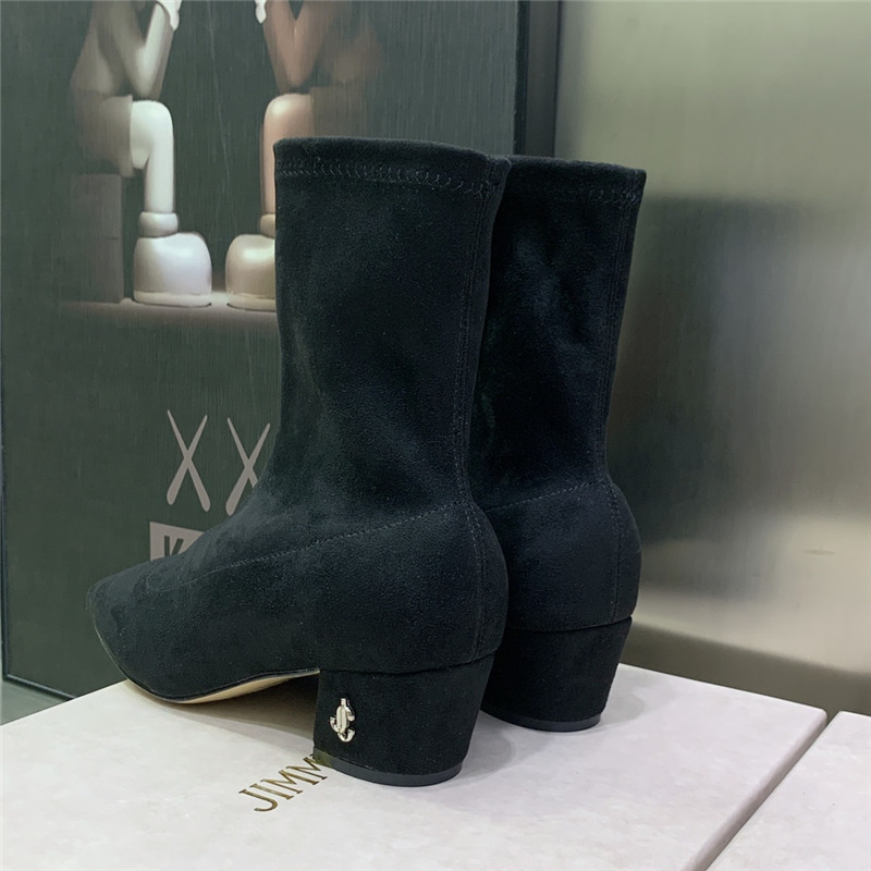 J1m*y Ch00 logo block heel square toe ankle boots
