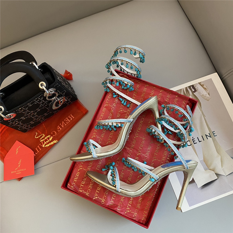 Rene Caovilla Dupe Classic snake wrap sandals
