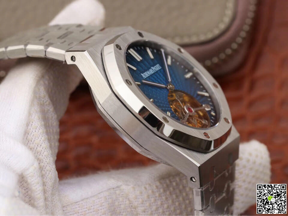 Replica Audemars P1g*et Royal Oak Tourbillon 26522TI.OO.1220TI.01 1:1 Best Edition JF Factory Smoky Blue Dial