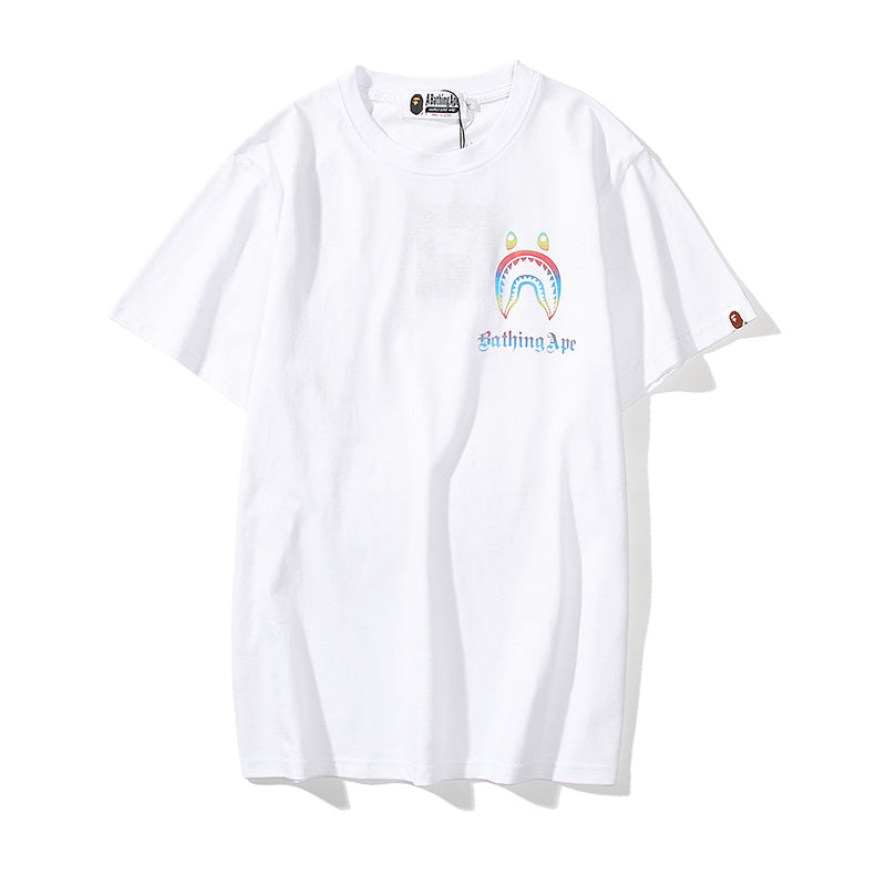 Bape Shark Colorful Reflective College Cotton T Shirt 9038