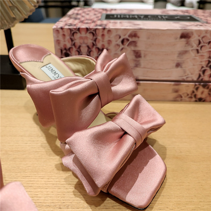 J1m*y Ch00 bow heels dupe bow crinkle sandals
