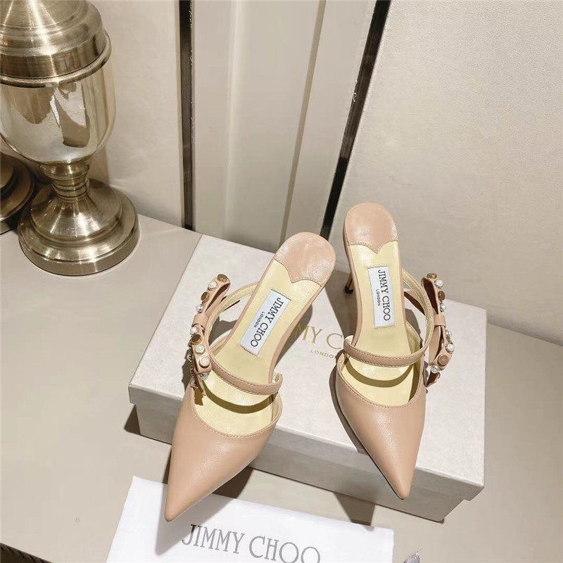 J1m*y Ch00 bow heels dupe Bow High Heel Sandals Slippers