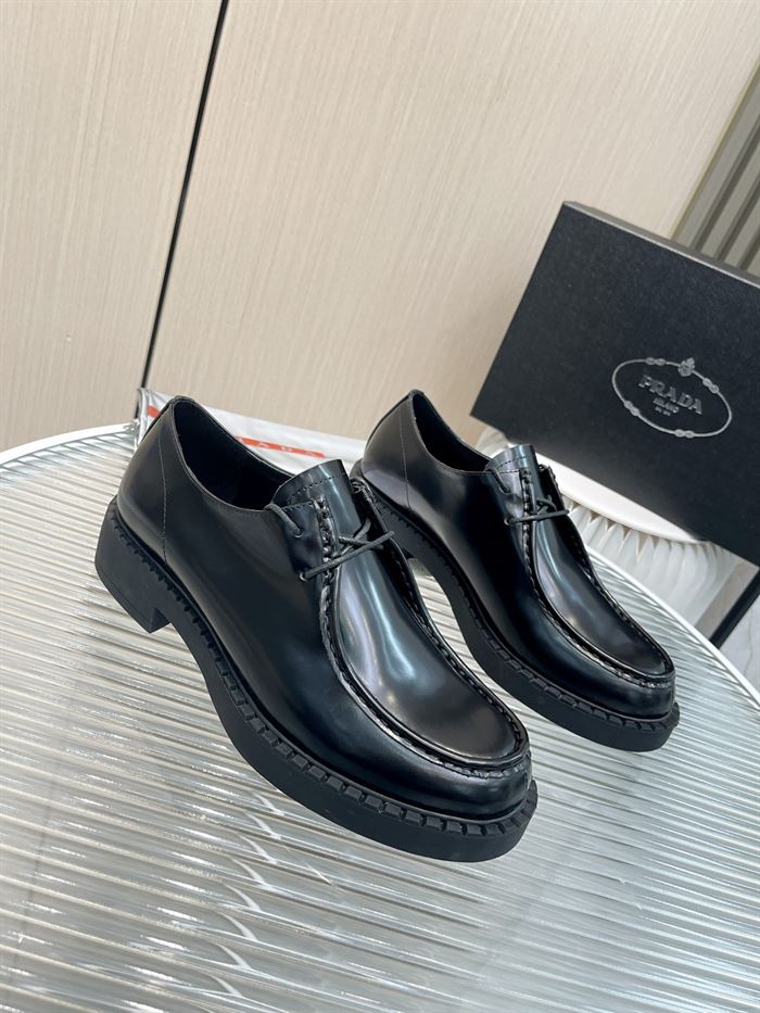 Pra*a MONOLITH BRUSHED LEATHER LACE-UP SHOES   PRS039