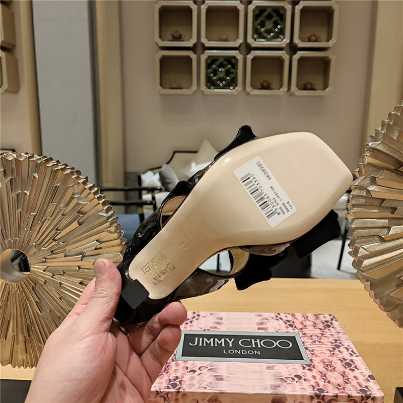 J1m*y Ch00 bow heels dupe bow crinkle sandals