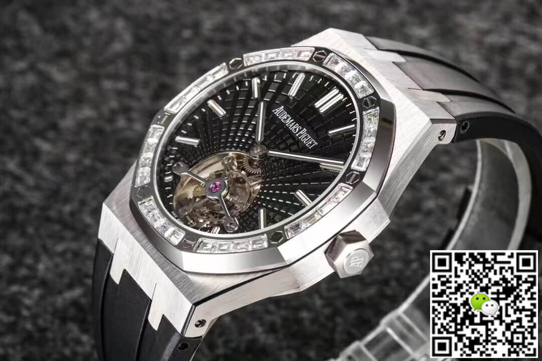 Replica Audemars P1g*et Royal Oak Tourbillon 1:1 Best Edition R8 Factory V3 Black Rubber Strap
