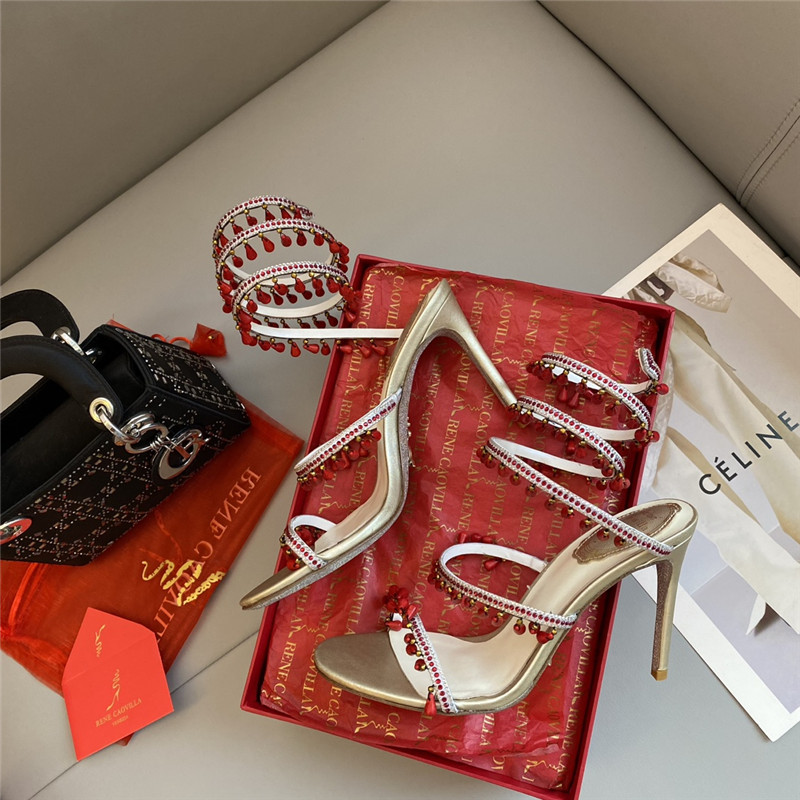 Rene Caovilla Dupe Classic snake wrap sandals