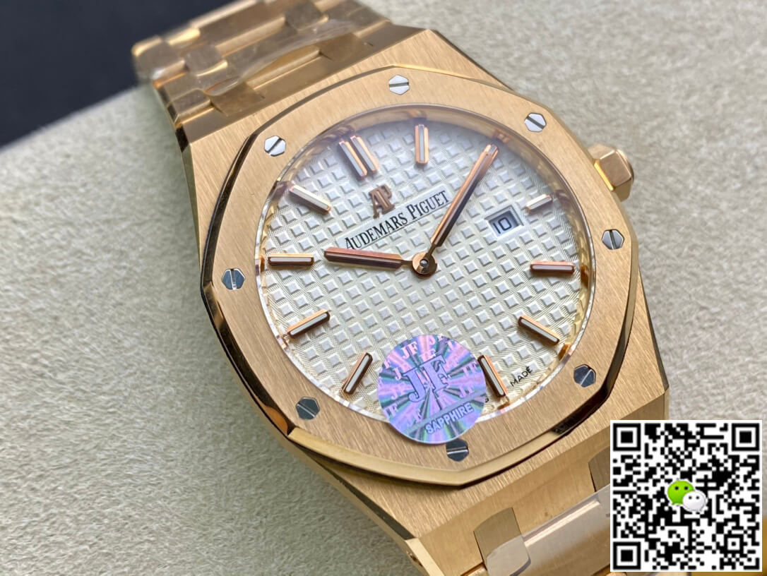Replica Audemars P1g*et Royal Oak 67650OR.OO.1261OR.01 1:1 Best Edition JF Factory White Dial Swiss Quartz