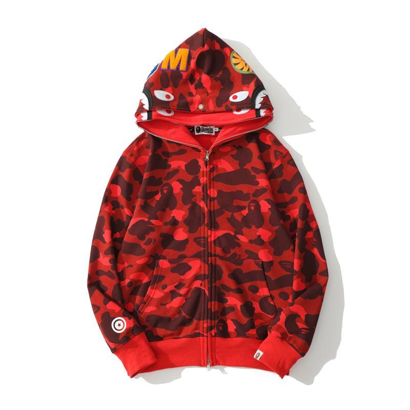BAPE 1st Color Camo Shark Double Full Zip Hoodie