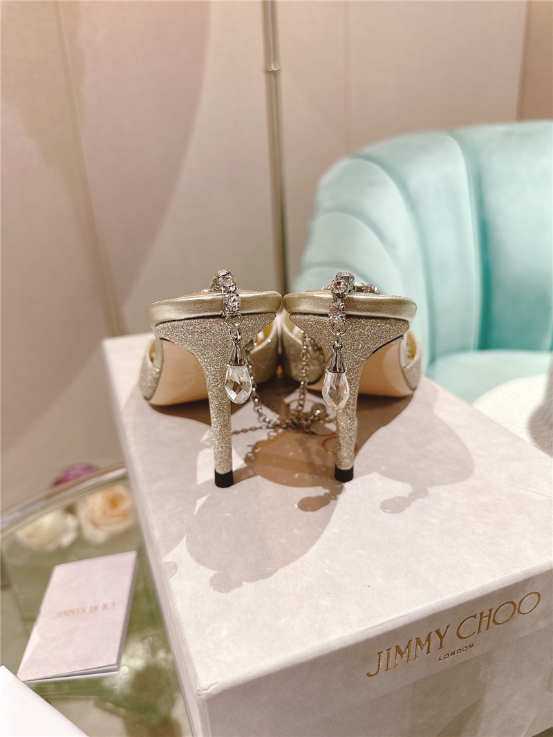 J1m*y Ch00 Pearl Heels Dupe Rhinestone Chain Heels