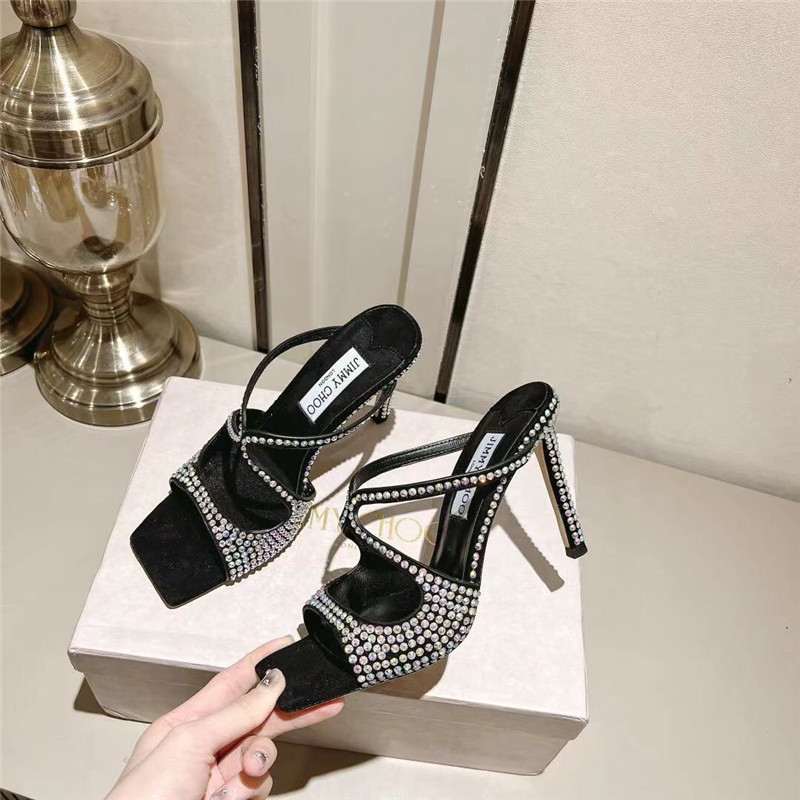 J1m*y Ch00 hot D1am0nd series high-heeled sandals