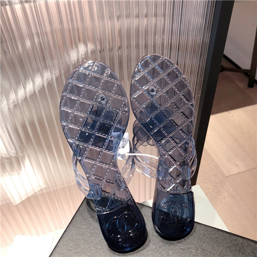 Ch**el Flat Dupes transparent sandals