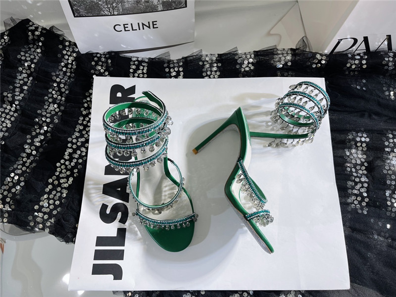 rene caovilla cleo chandelier satin sandals