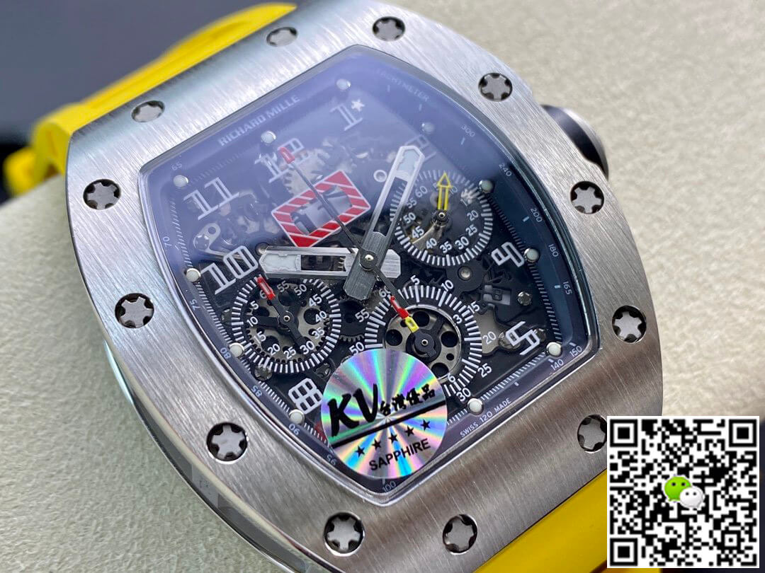 Replica Richard Mille RM11 1:1 Best Edition KV Factory Titanium Yellow Strap