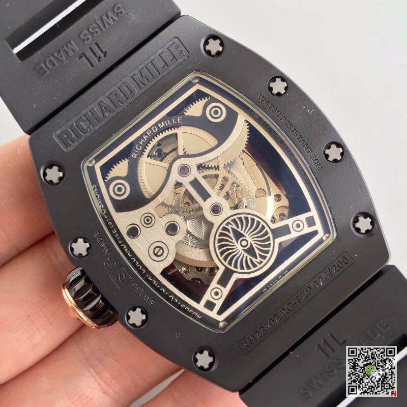 Replica Richard Mille RM023 Men Watches 1:1 Best Edition Swiss ETA8215 Rose Gold Eagle Skeleton Dial