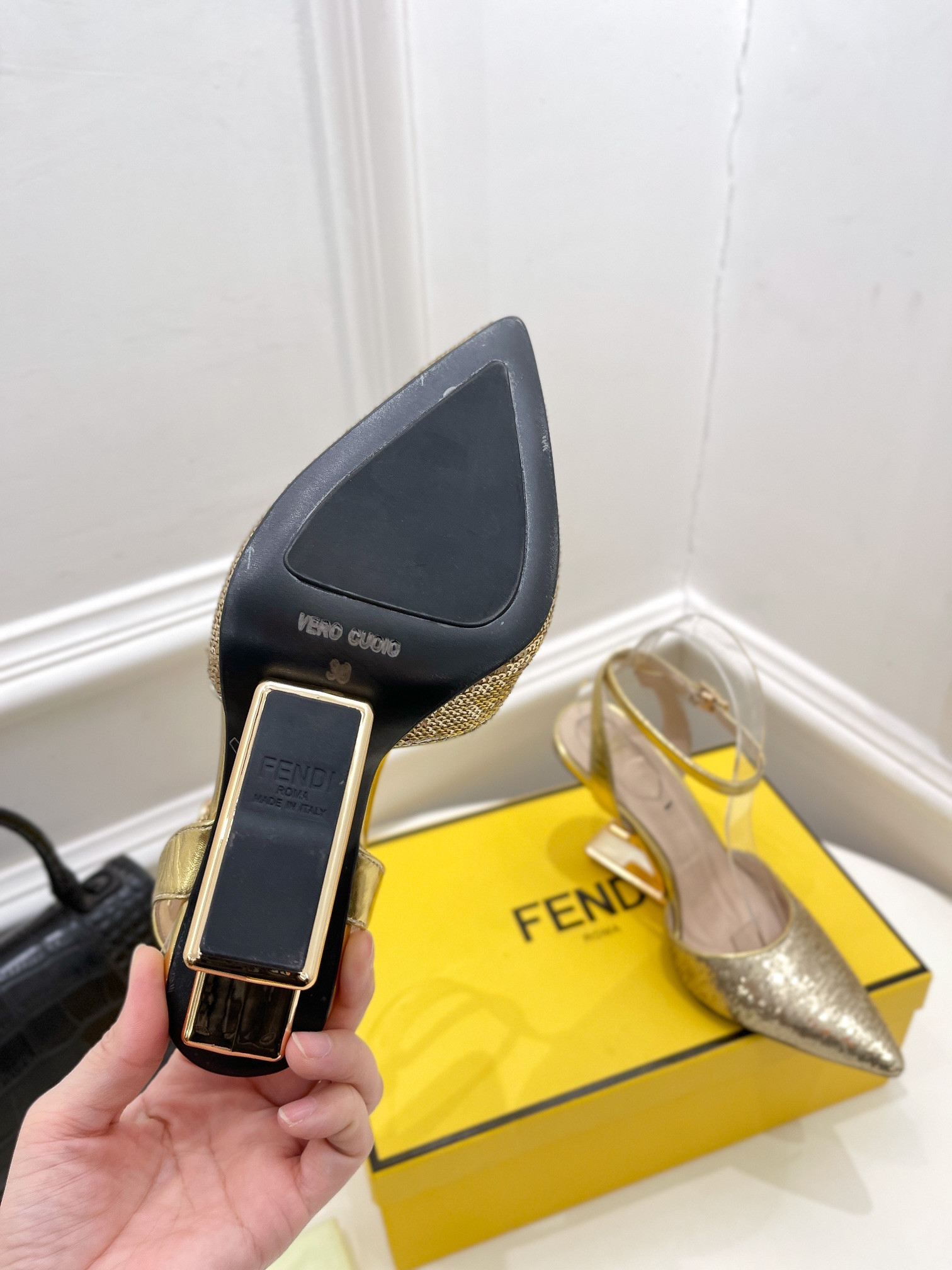 F**di first leather high-heel sandals