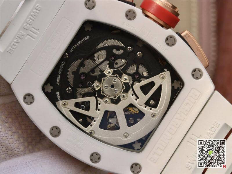 Replica Richard Mille RM011 KV Factory 1:1 Best Edition Swiss ETA7750 Crystal Dial With Red Paint On Marker