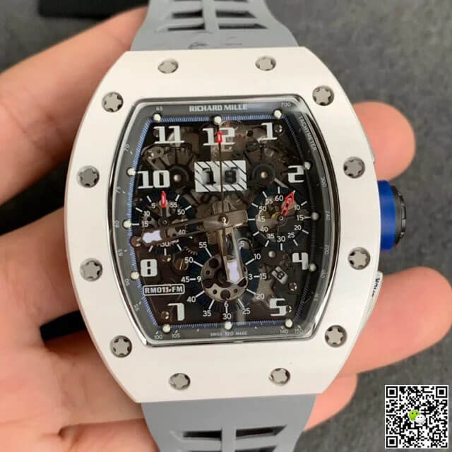 Replica Richard Mille RM-011 1:1 Best Edition KV Factory White Ceramic Case