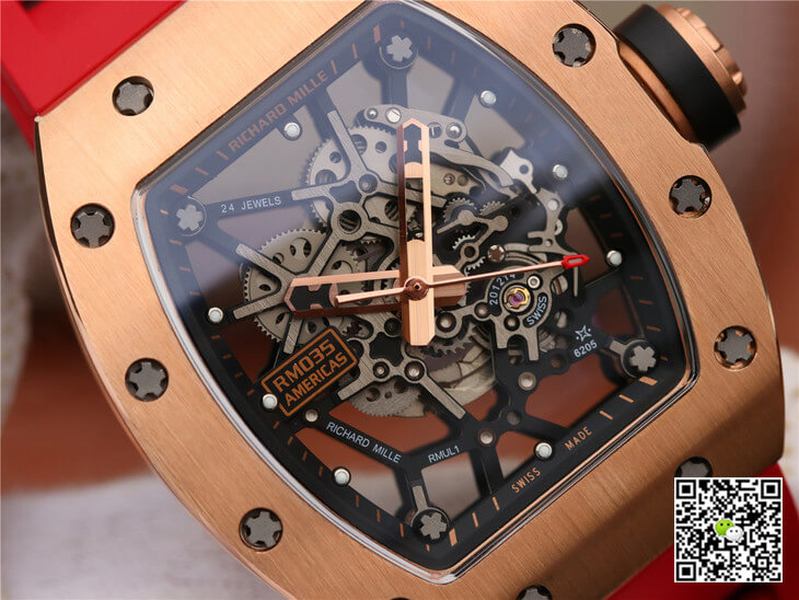 Replica Richard Mille RM035 Americas KV Factory 1:1 Best Edition Rose Gold