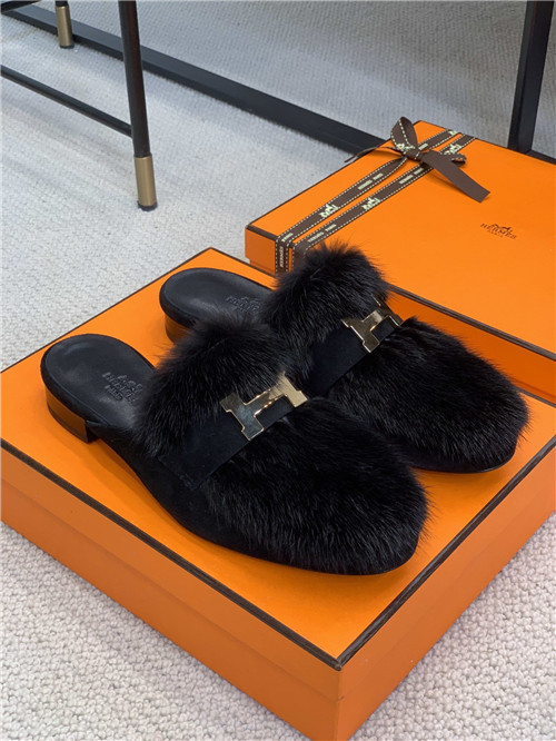 H**me5 mink loafers slippers