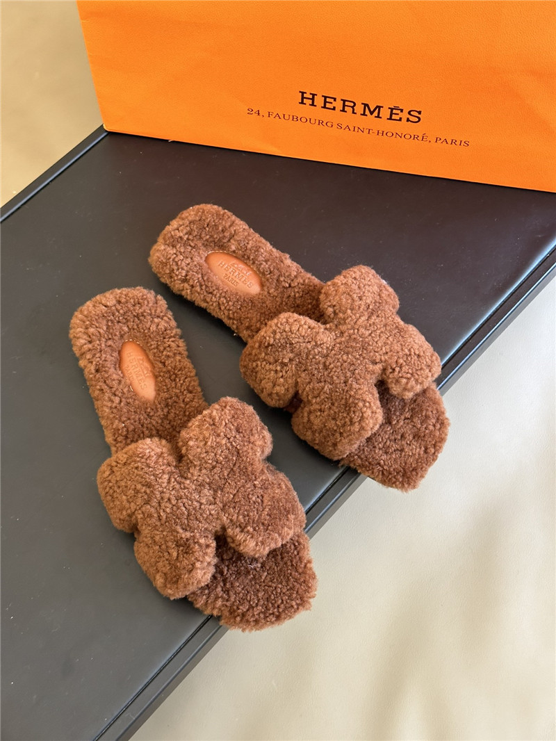 H**me5 fur roll cake hair H slippers