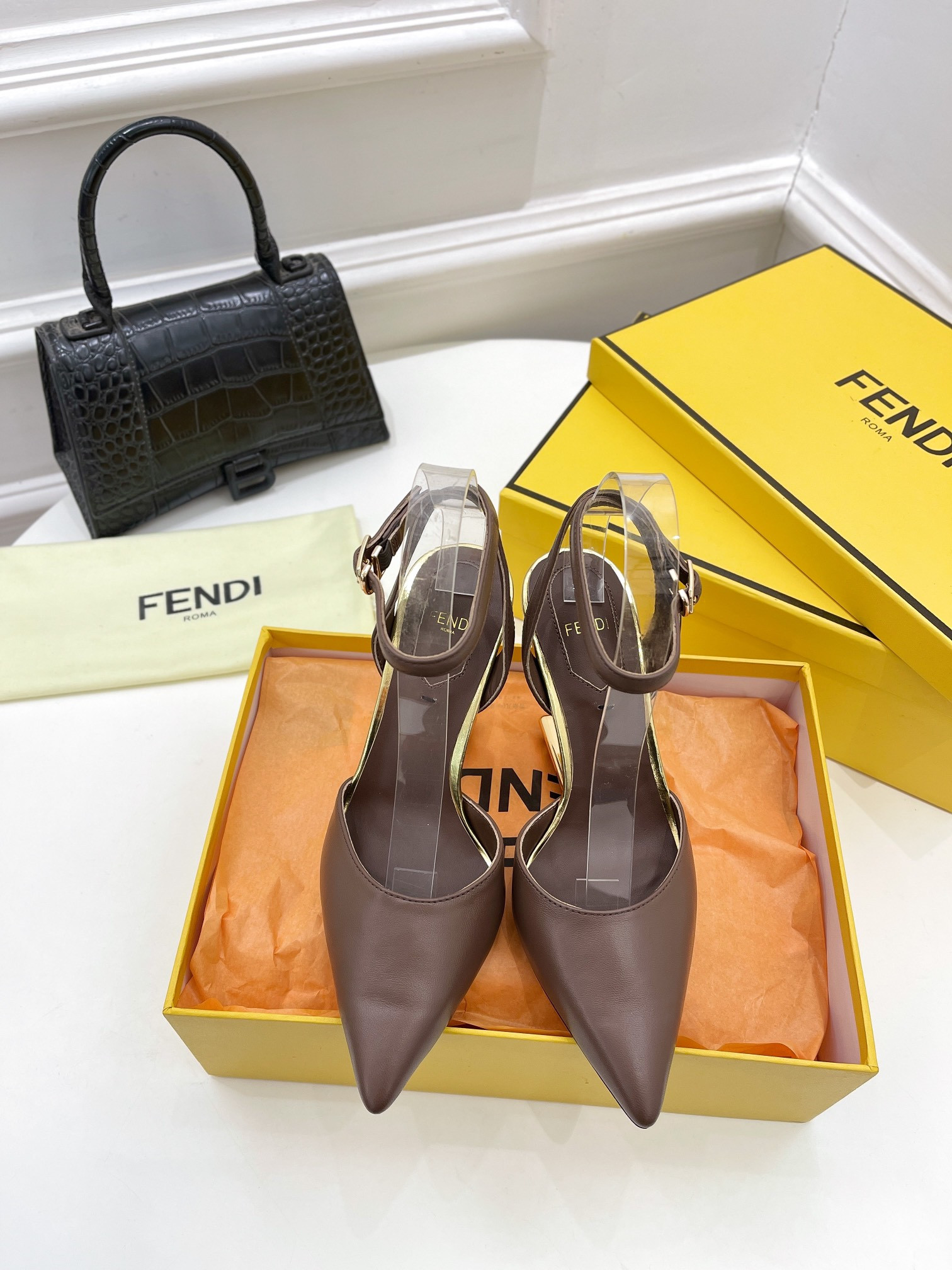 F**di first leather high-heel sandals