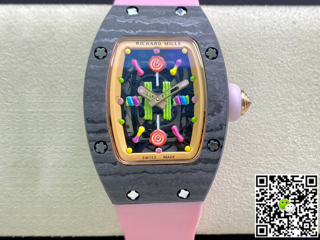 Richard Mille Replica RM-07 Bon Bon 1:1 Best Edition RM Factory Pink Strap
