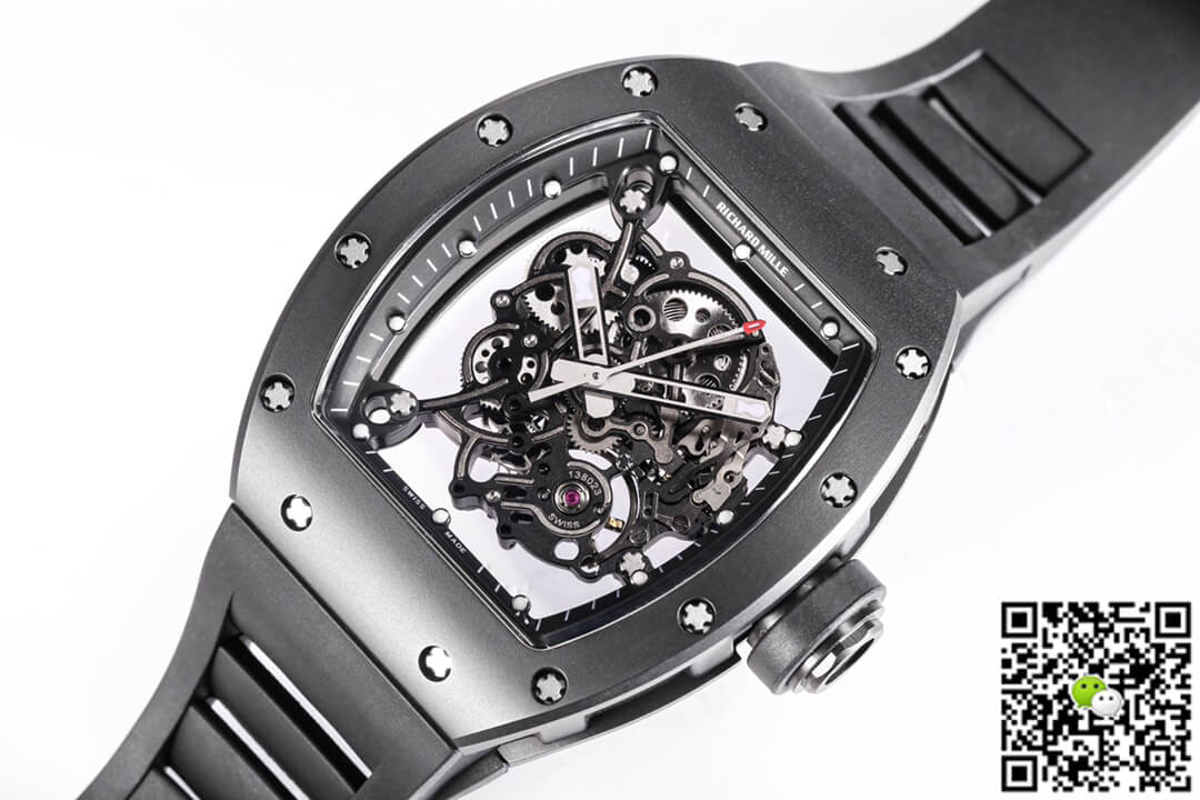 Replica Richard Mille RM-055 1:1 Best Edition BBR Factory Ceramic Skeleton Dial
