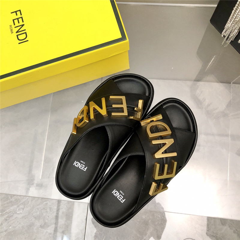 F**di cross flat sandals