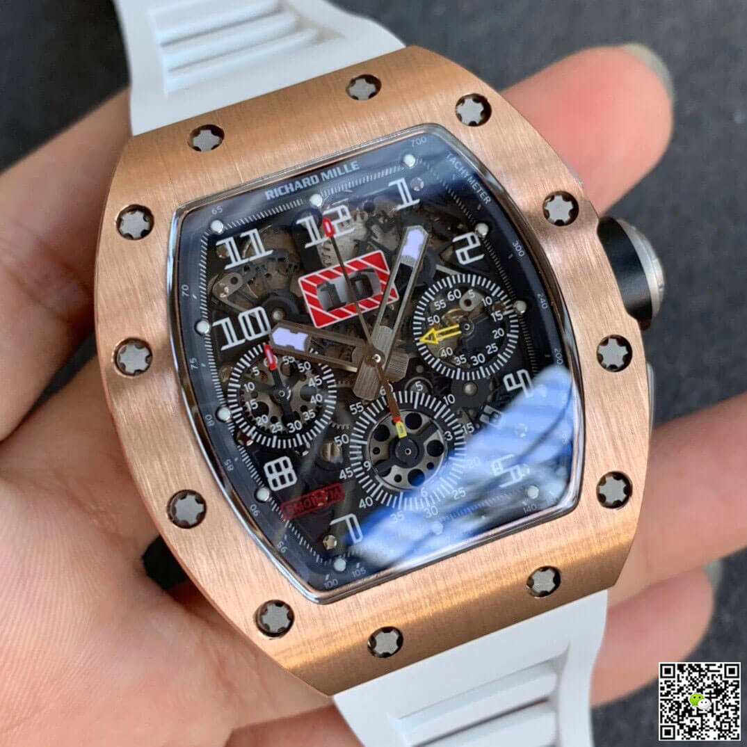 Replica Richard Mille RM11 1:1 Best Edition KV Factory Rose Gold White Strap