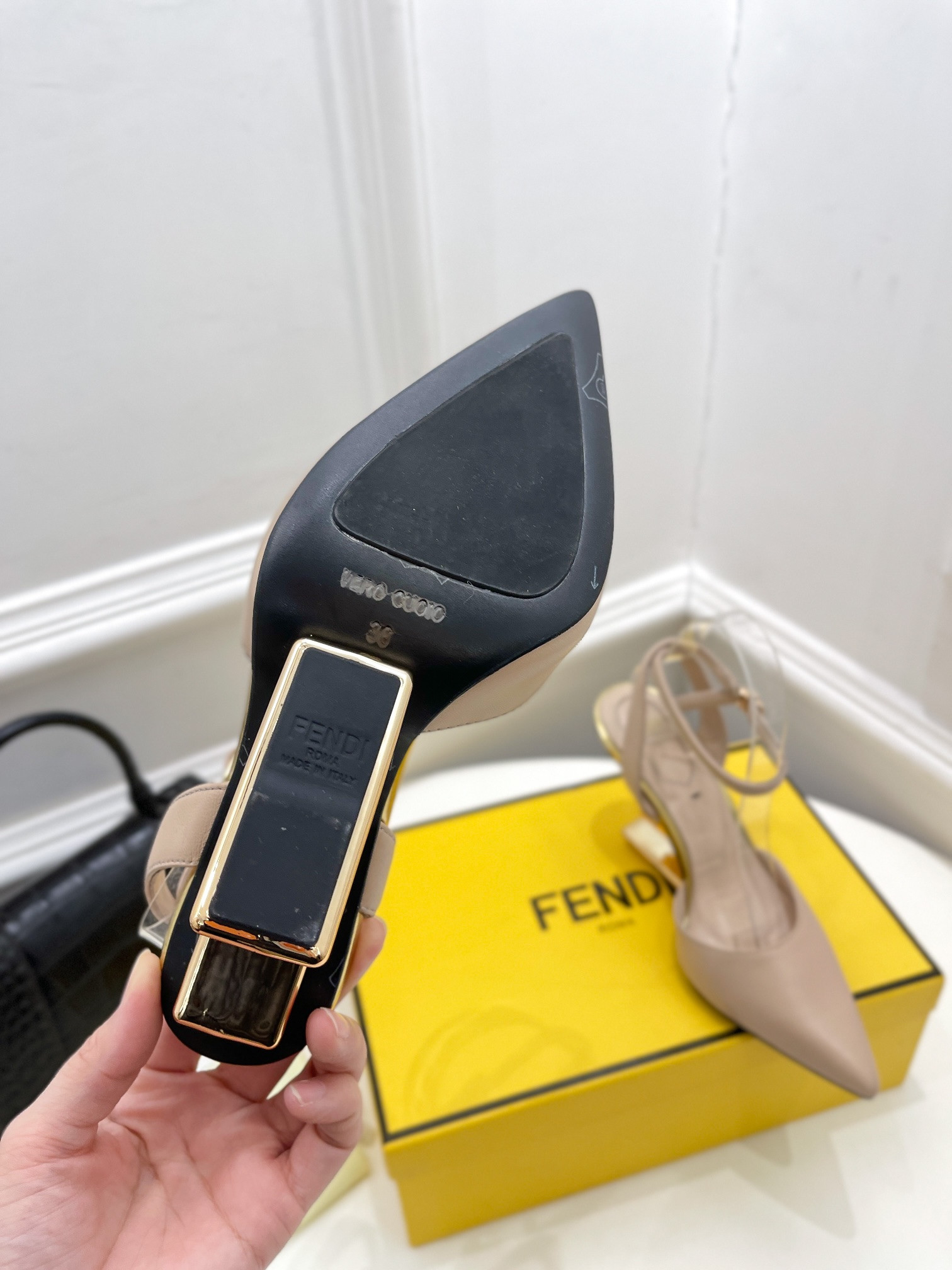 F**di first leather high-heel sandals