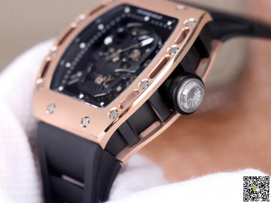 Replica Richard Mille RM52-01 Tourbillon 1:1 Best Edition JB Factory Rose Gold Case