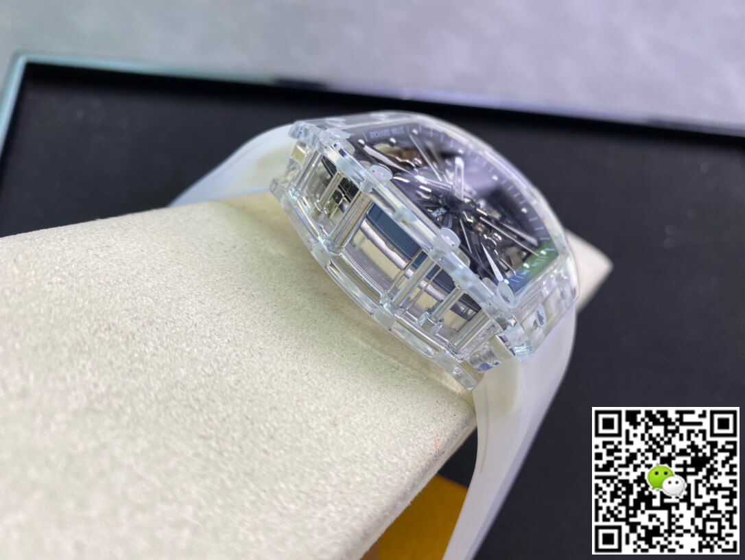 Replica Richard Mille RM12-01 1:1 Best Edition RM Factory Tourbillon Transparent Version White Strap