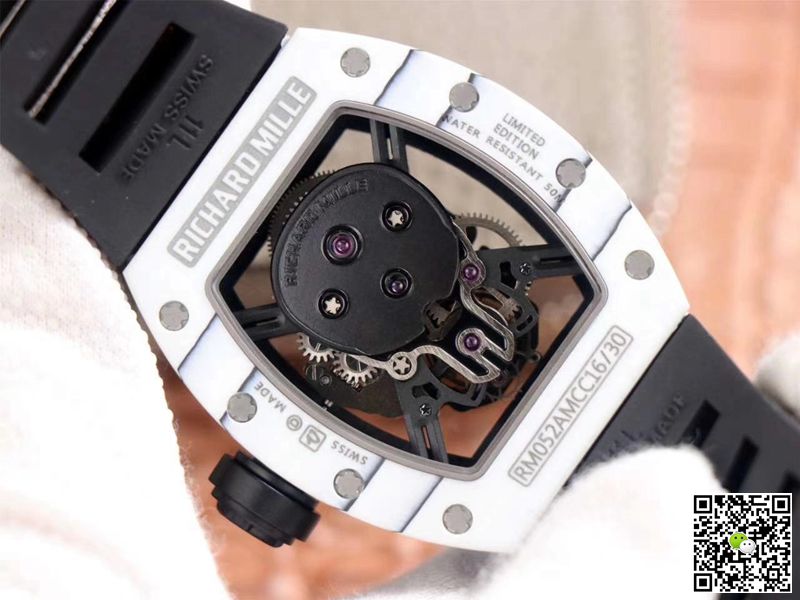 Replica Richard Mille RM052-01 1:1 Best Edition JB Factory White Ceramic Swiss Tourbillon