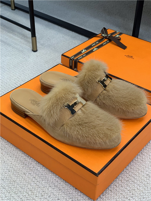 H**me5 mink loafers slippers