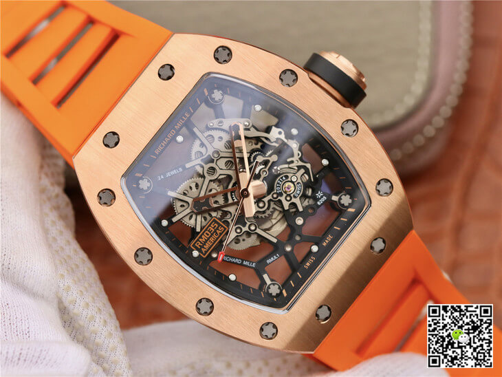 Replica Richard Mille RM035 Americas KV Factory 1:1 Best Edition Orange Strap