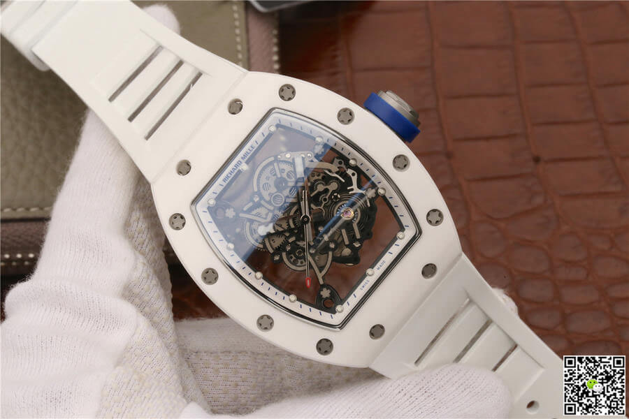 Replica Richard Mille RM055 1:1 Best Edition KV Factory Ceramic White Strap