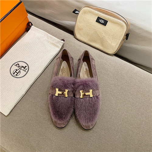H**me5 sheepskin mink loafers