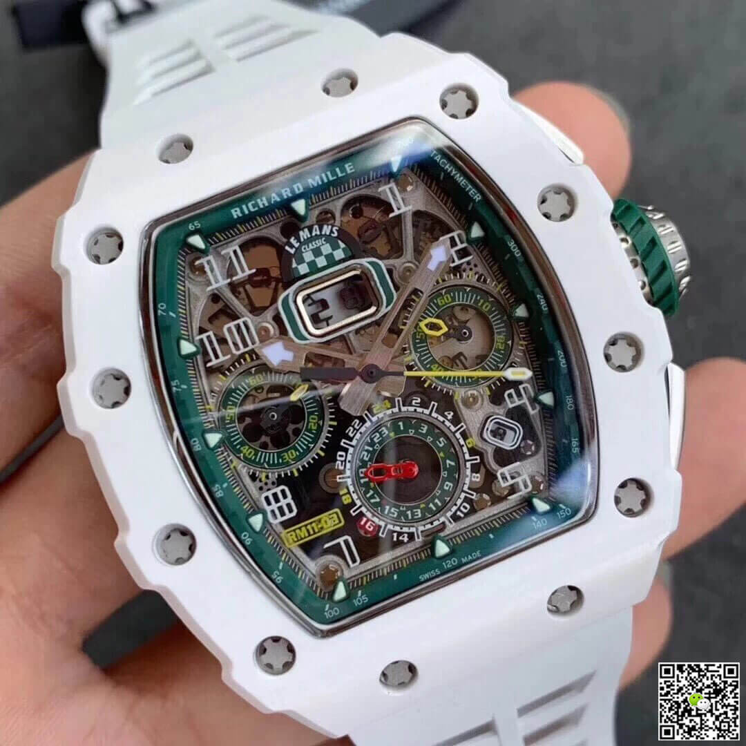 Replica Richard Mille RM011-03 1:1 Best Edition KV Factory White Strap
