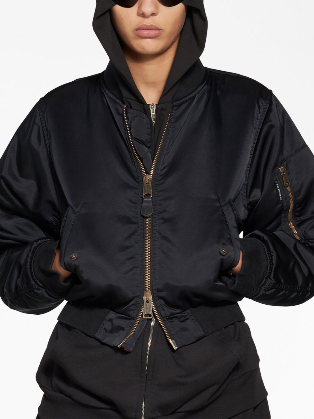 Ba1en*iaga Dupes pleated bomber jacket