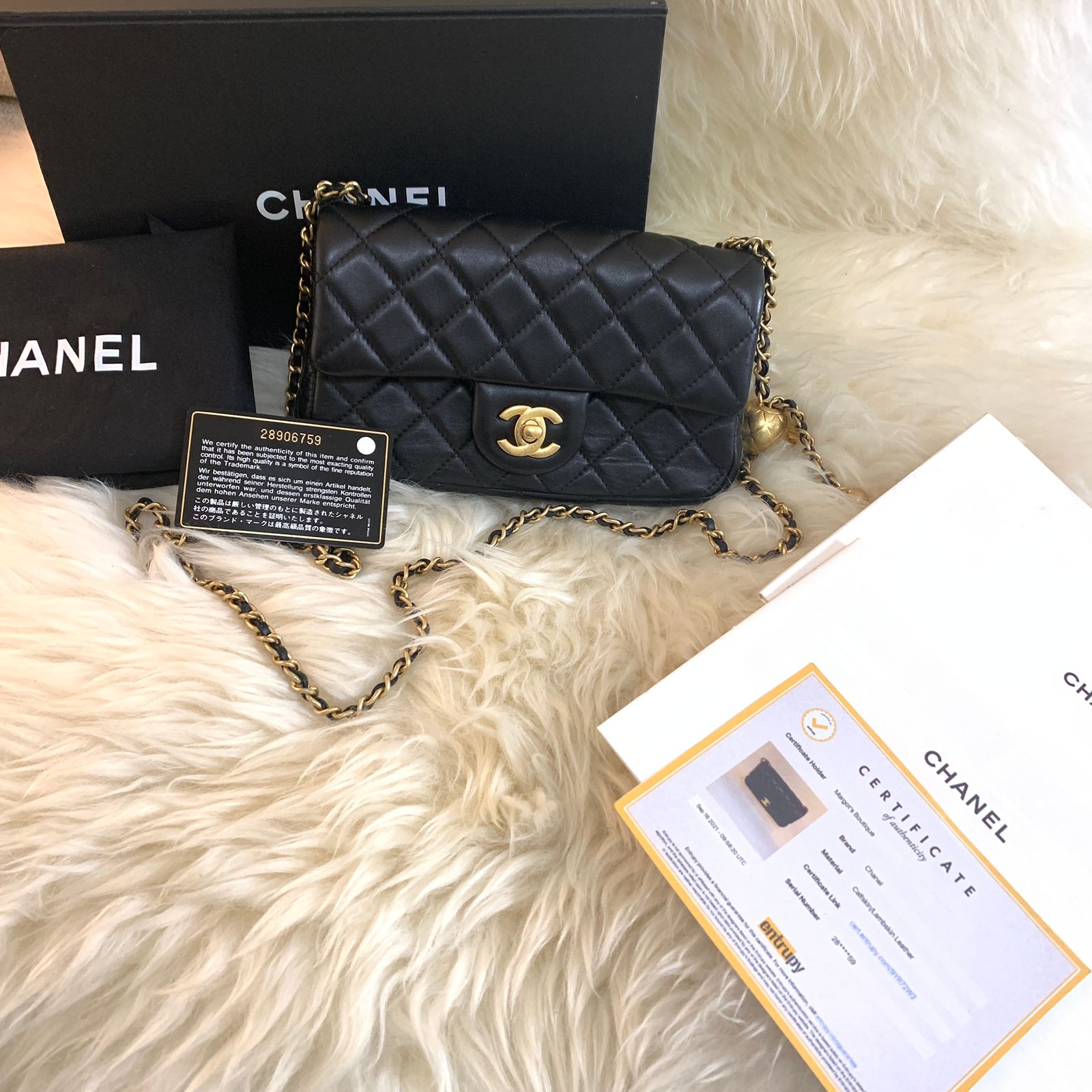 【Weekly Specials】Ch**el Pearl Crush Flap Bag Quilted Lambskin Mini